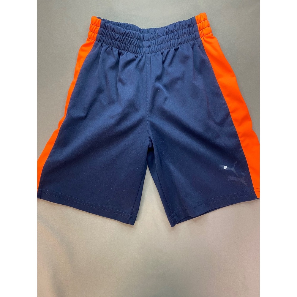 Boys Puma Athletic Shorts Blue Orange‎ Sportswear Activewear Youth Size 7
